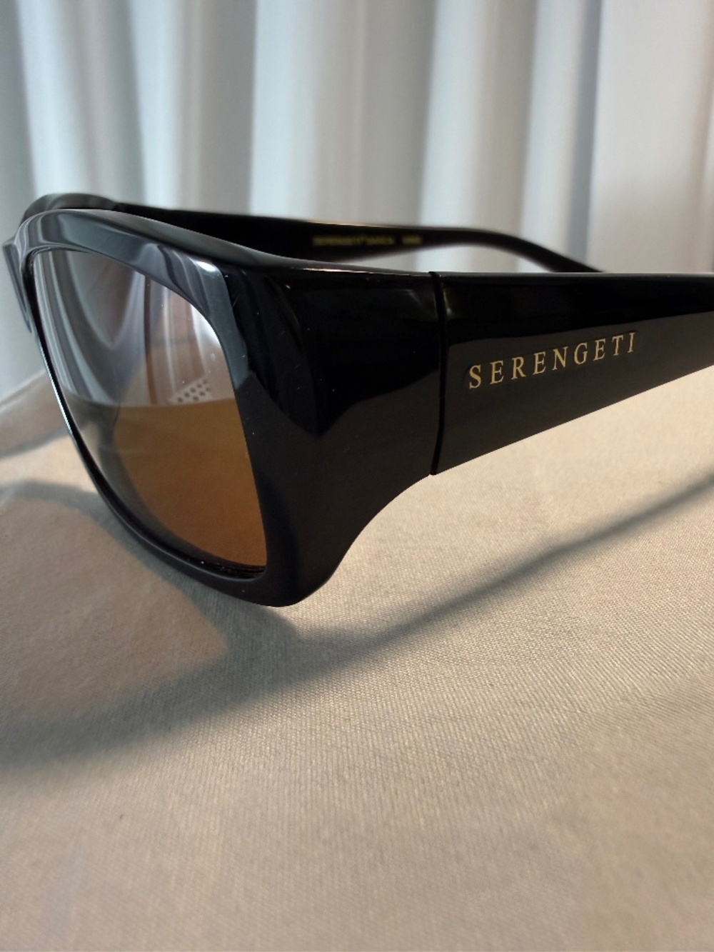 Serengeti Sarca 6965 Shiny Men's Black Drivers Polarized Sunglasses Italy + Case